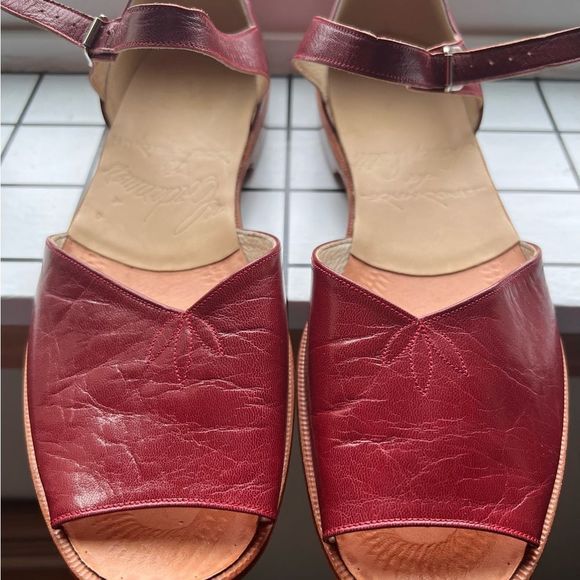 Cordwainer’s Handmade Leather Single Strap Open Toe Sandals Size 7.5-8 - Picture 5 of 9